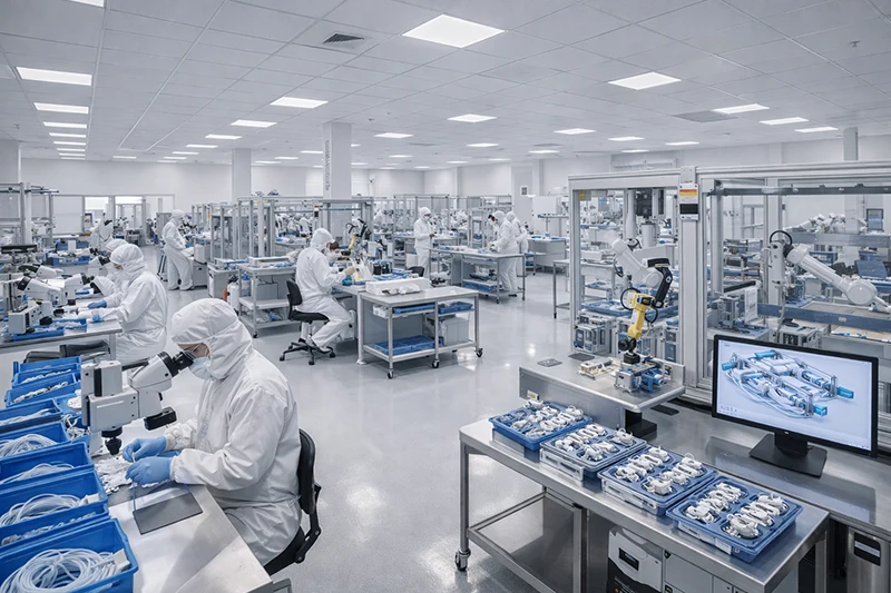 Clean room medical device manufacturing line